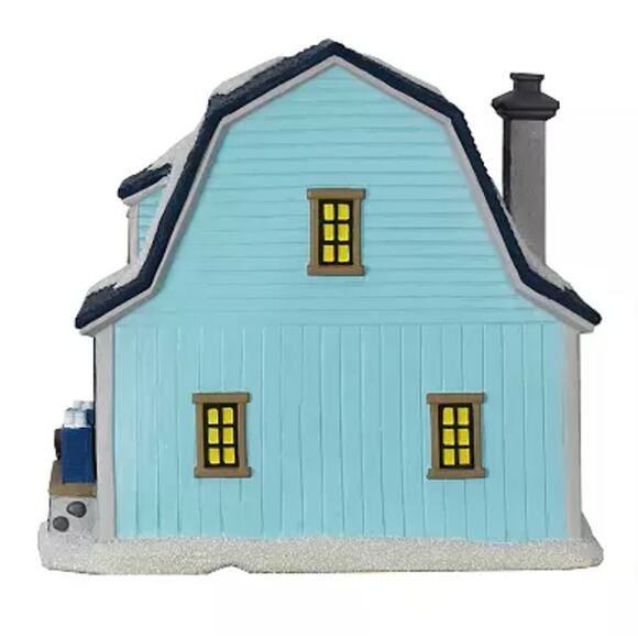 Christmas Village Ice Cream Shop Blue Barn St Nicholas Square 2022 w/ Box Light - Picture 3 of 9